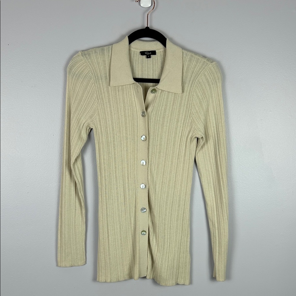 Rails Aurora Canvas Ribbed Cotton Silk Blend Long Sleeve Cardigan Sweater Small - Picture 3 of 15